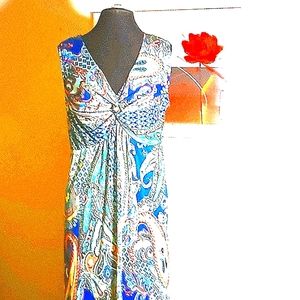 Boho Chic Notations sleeveless paisley maxi dress